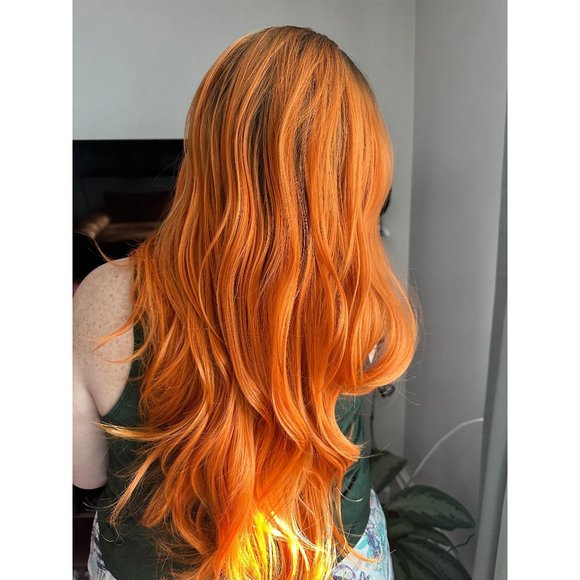 Black Rooted Cooper Orange Wig - Picture 1 of 9
